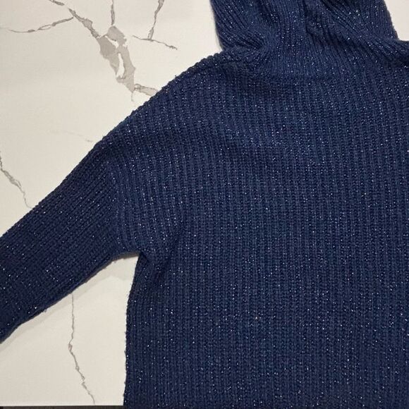 a.n.a Women’s Navy Blue Cowl Neck Turtleneck Knit Speckled Sweater Small - Picture 9 of 15